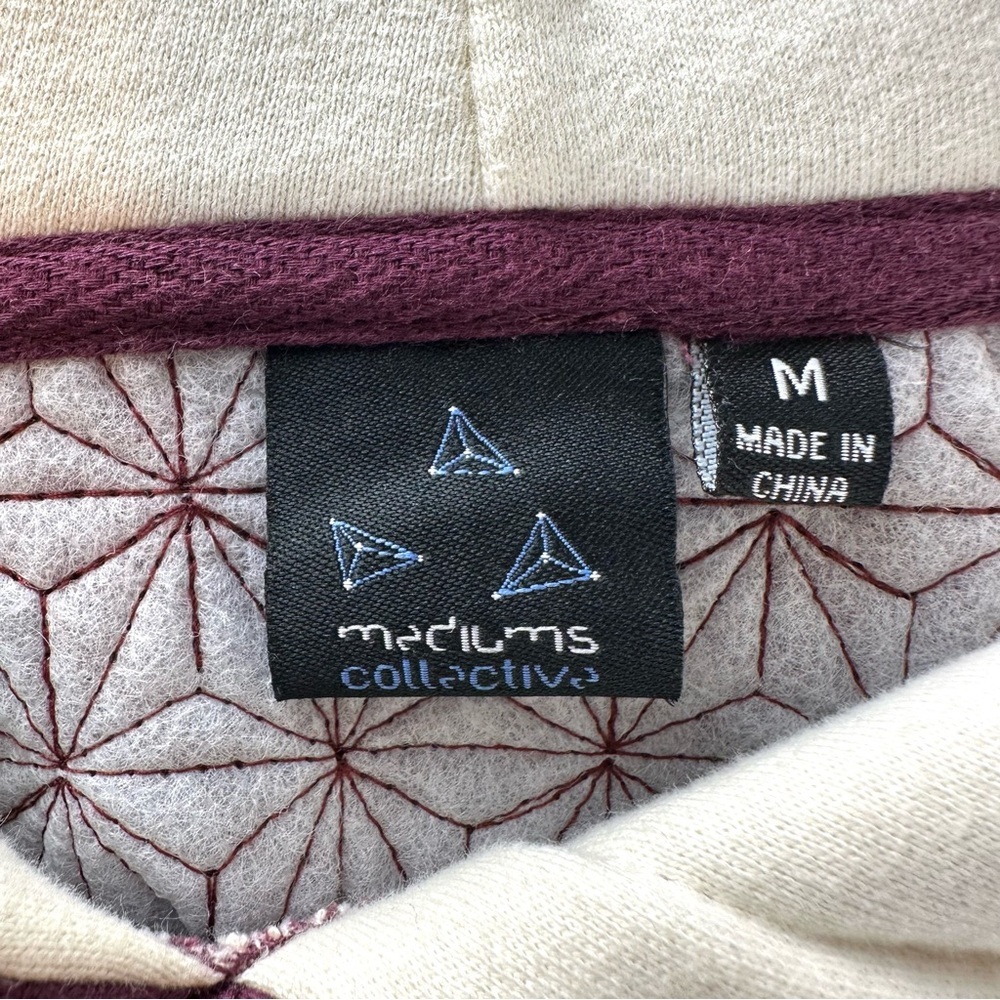 Mediums Collective Quilted Cut & Sew Textured Hoodie‎ Sweatershirt Unisex - Picture 8 of 11